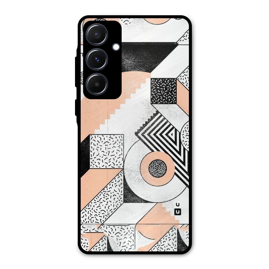 Orange Zig Zag Metal Back Case for Galaxy A55