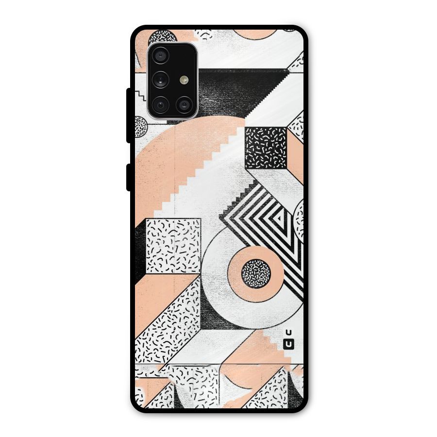 Orange Zig Zag Metal Back Case for Galaxy A71