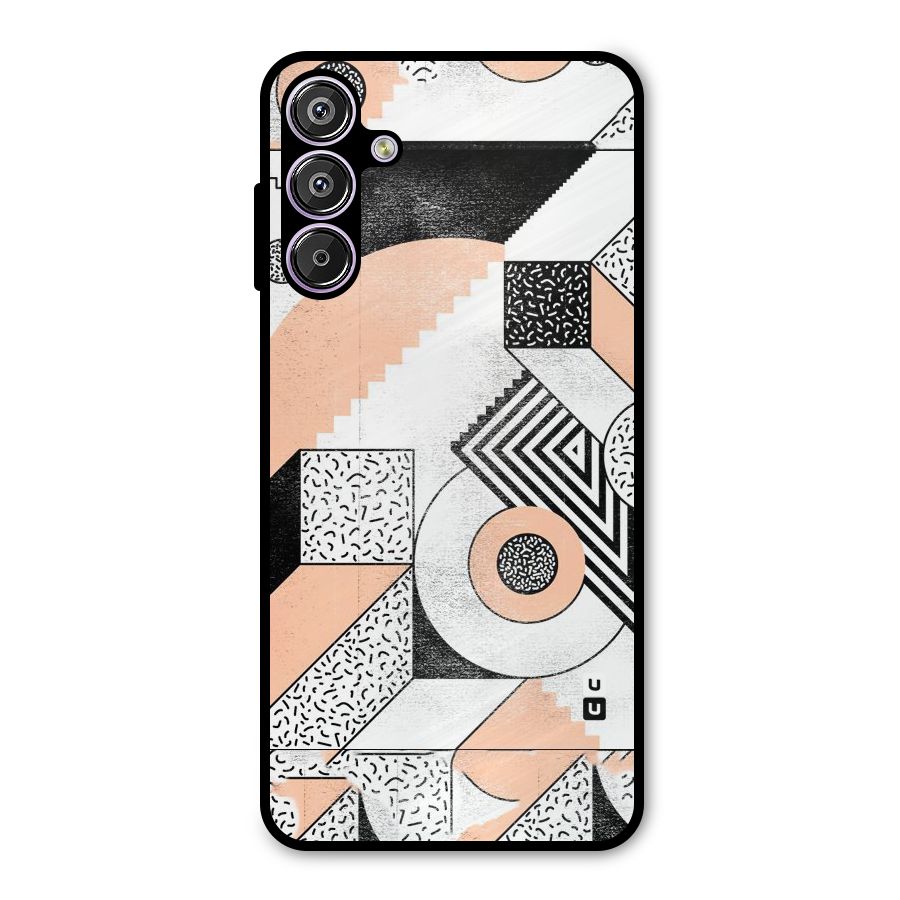 Orange Zig Zag Metal Back Case for Galaxy F15