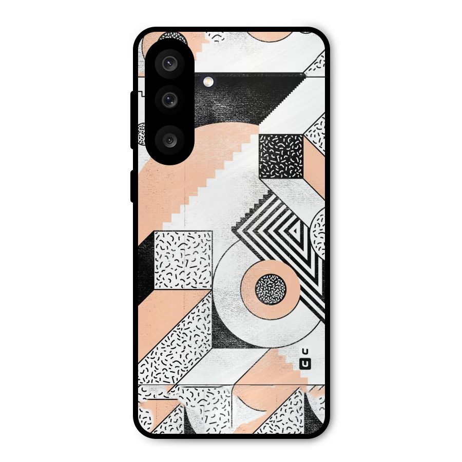 Orange Zig Zag Metal Back Case for Galaxy F56