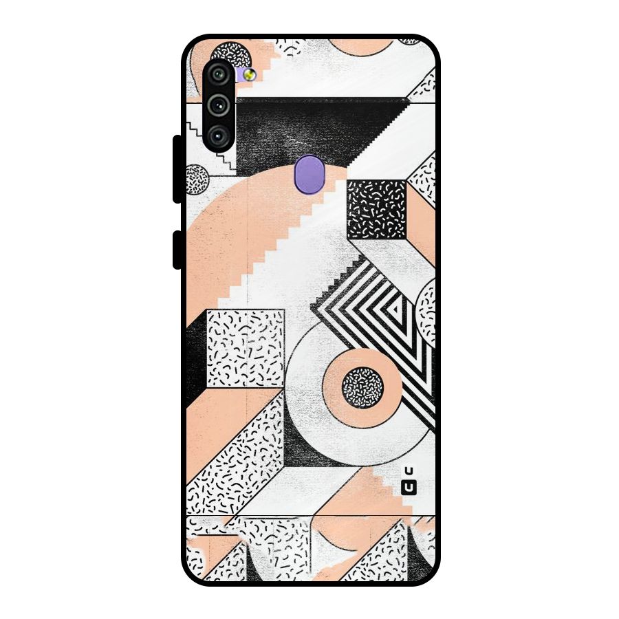 Orange Zig Zag Metal Back Case for Galaxy M11