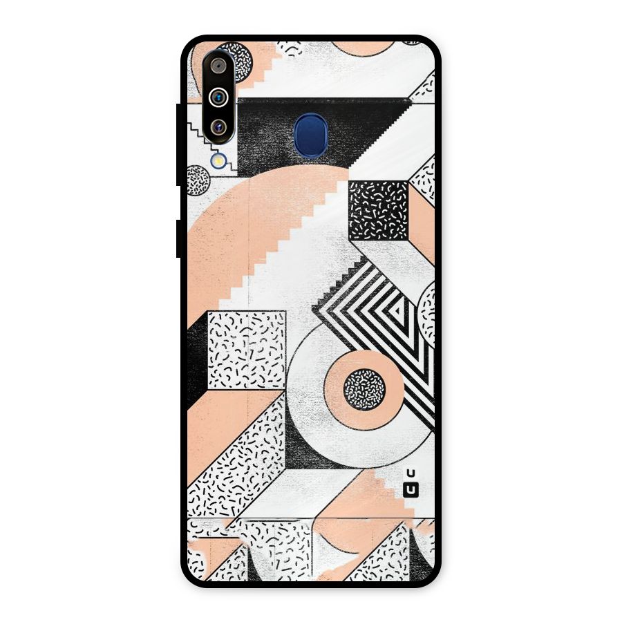 Orange Zig Zag Metal Back Case for Galaxy M30