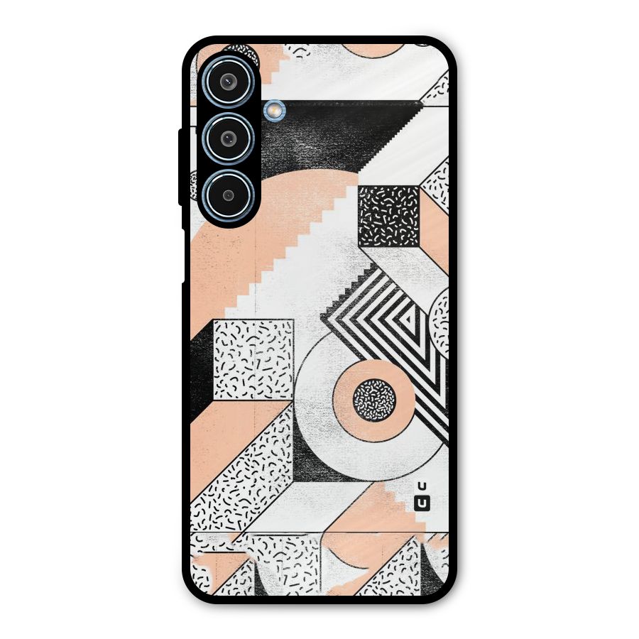 Orange Zig Zag Metal Back Case for Galaxy M35