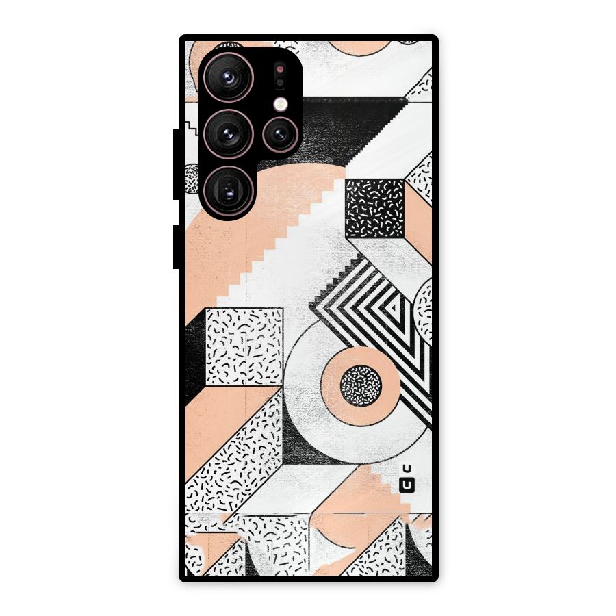 Orange Zig Zag Metal Back Case for Galaxy S22 Ultra 5G