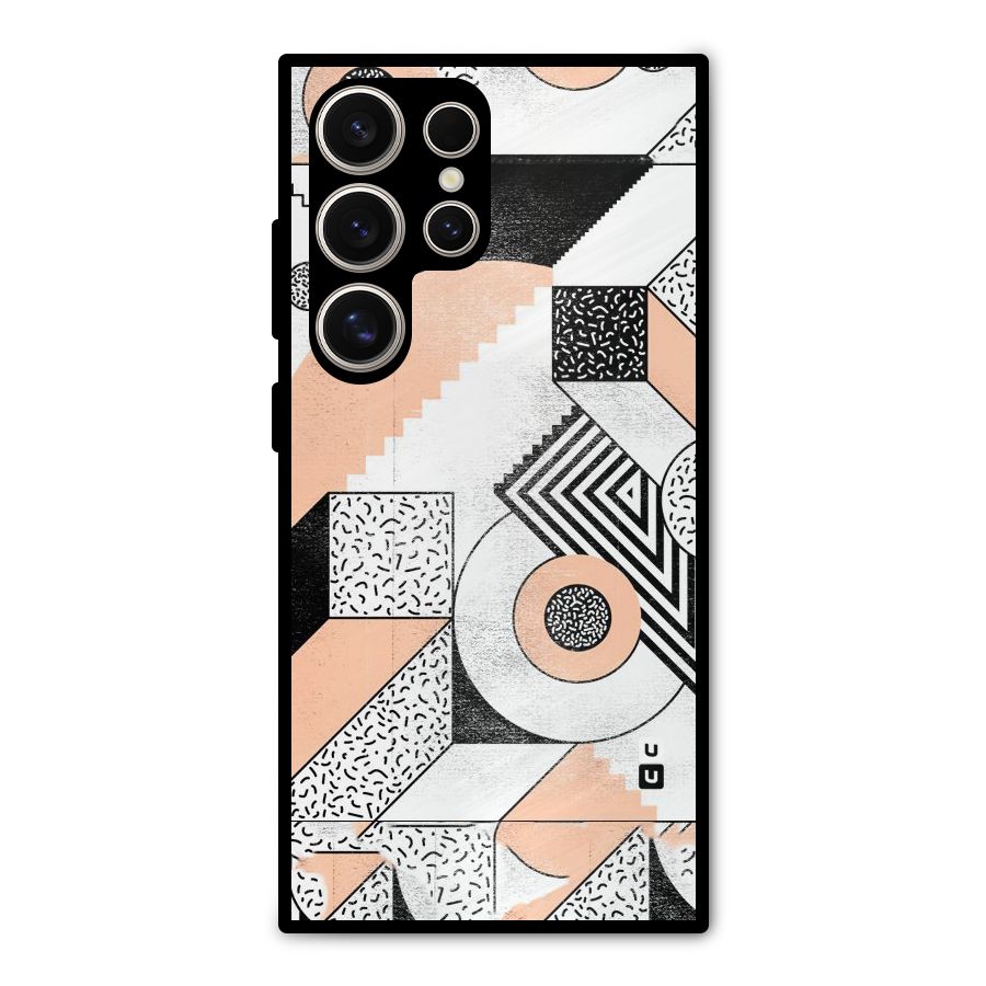 Orange Zig Zag Metal Back Case for Galaxy S24 Ultra
