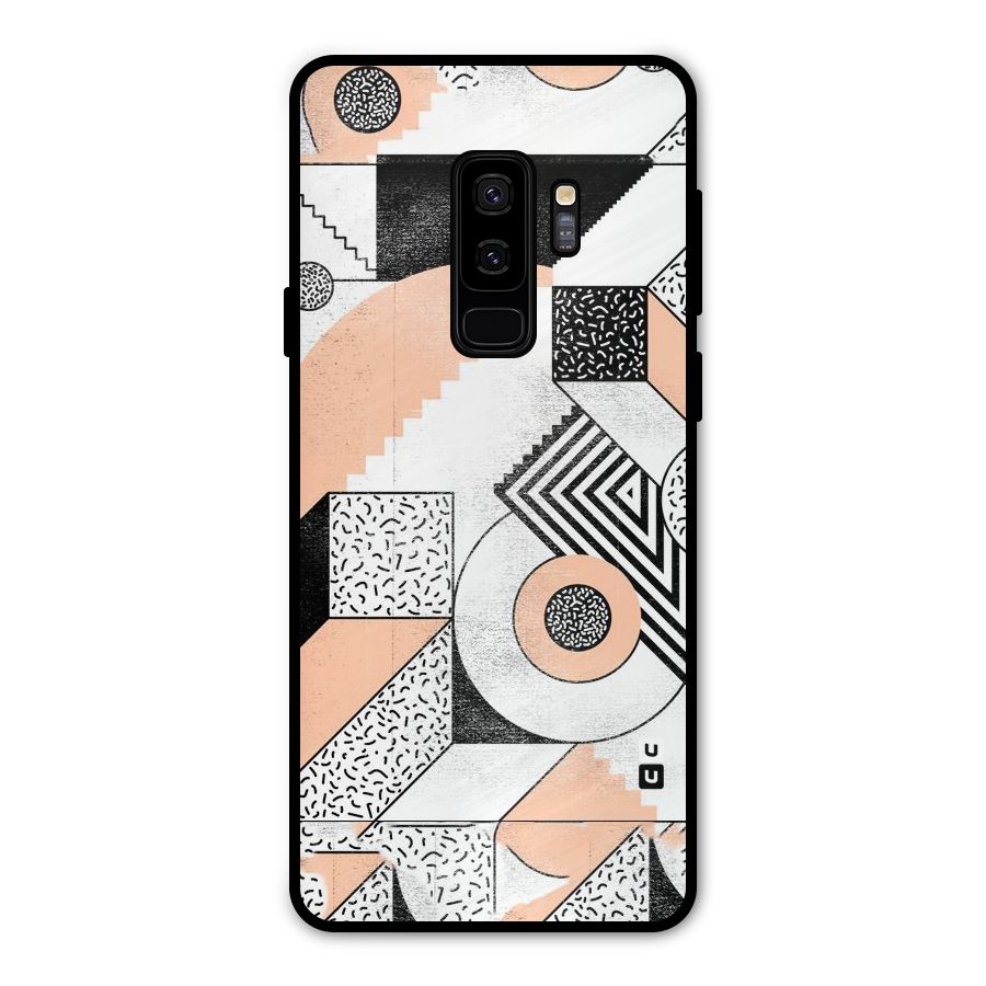 Orange Zig Zag Metal Back Case for Galaxy S9 Plus