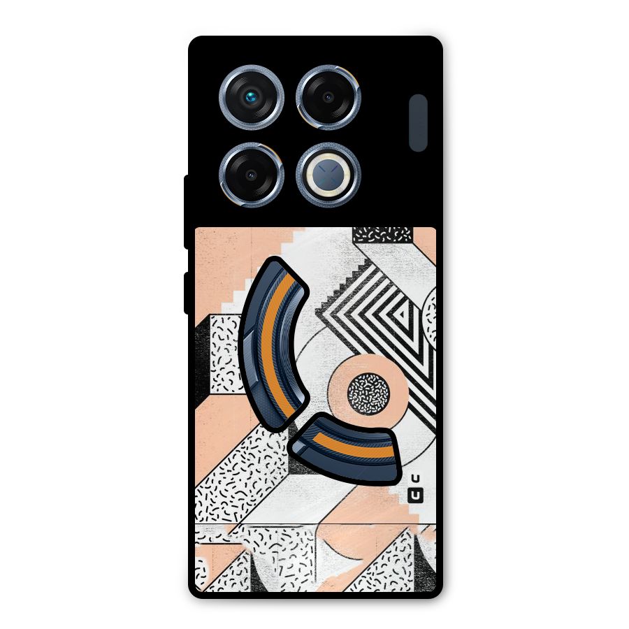 Orange Zig Zag Metal Back Case for Infinix GT 20 Pro