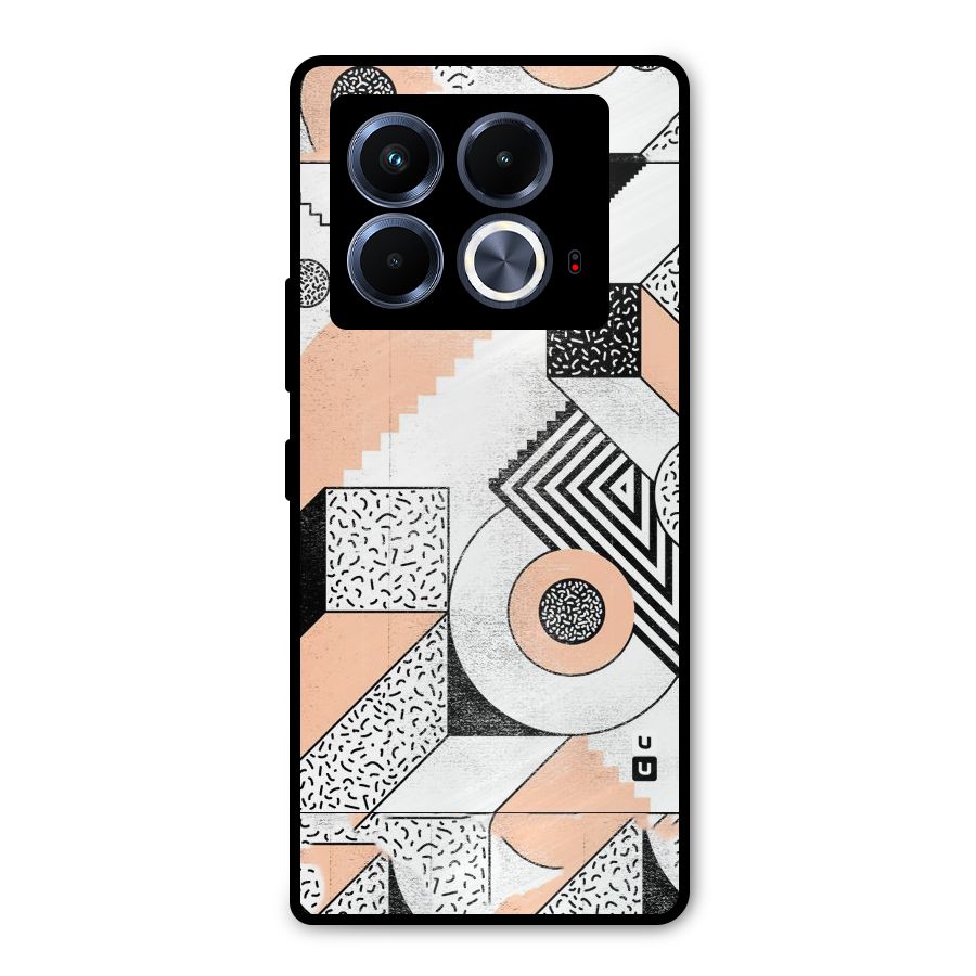 Orange Zig Zag Metal Back Case for Infinix Note 40 5G