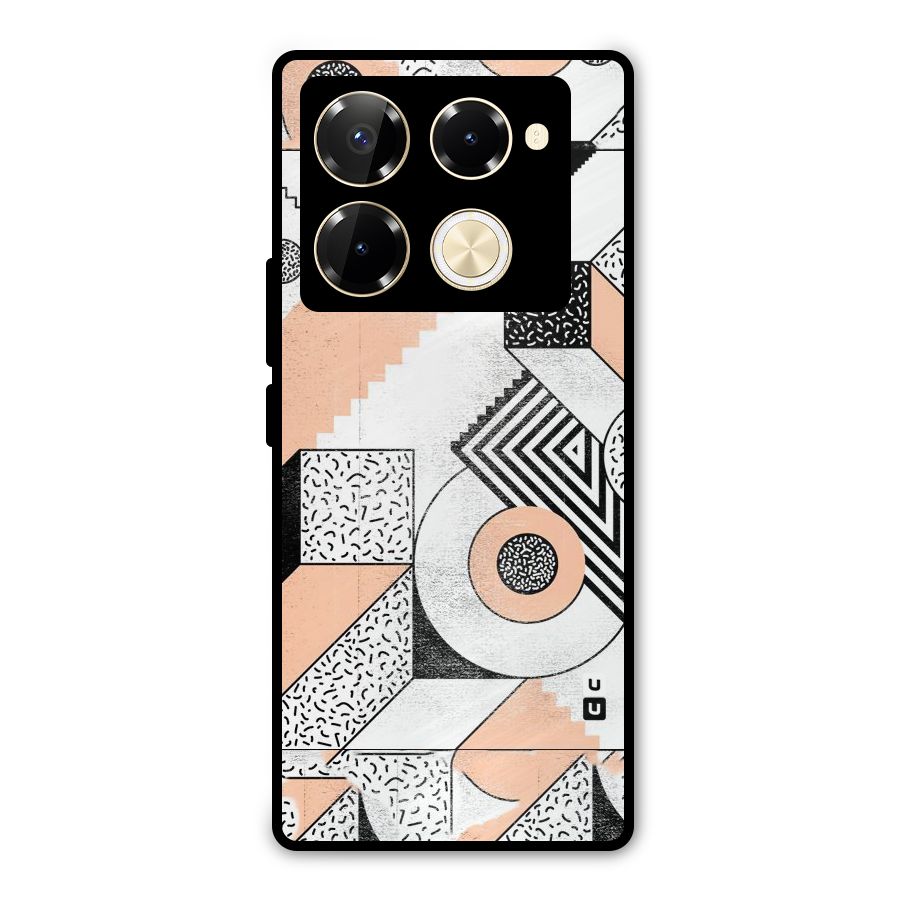 Orange Zig Zag Metal Back Case for Infinix Note 40 Pro