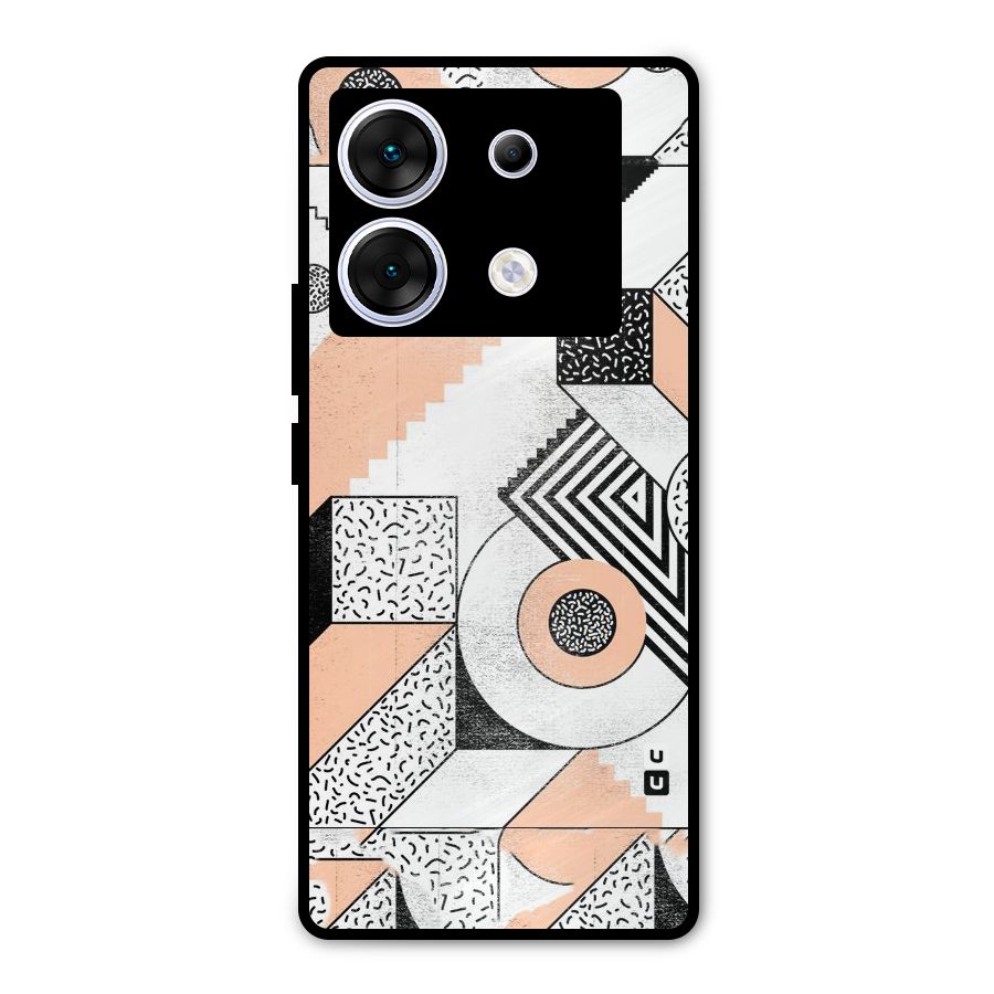 Orange Zig Zag Metal Back Case for Infinix Zero 30 5G