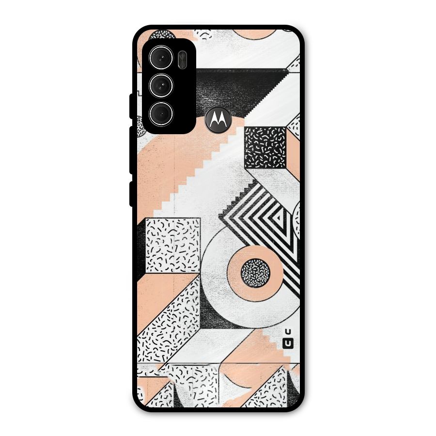Orange Zig Zag Metal Back Case for Moto G60