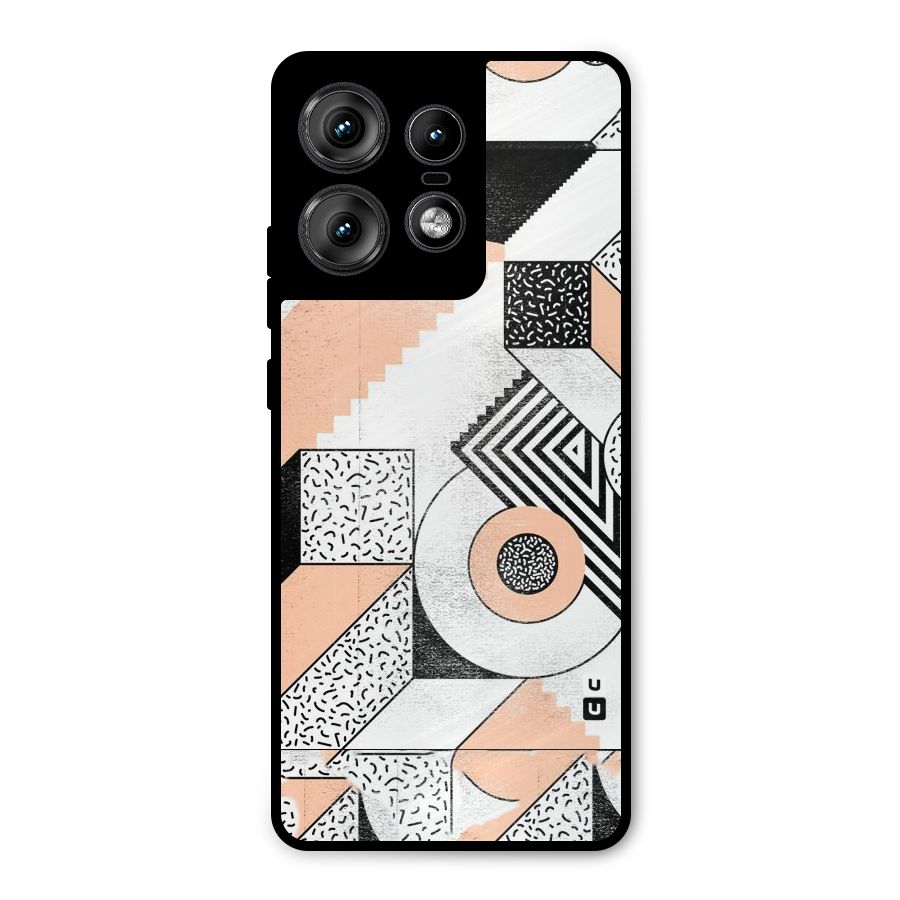 Orange Zig Zag Metal Back Case for Motorola Edge 50 Pro