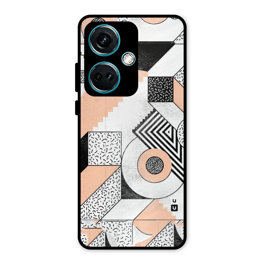 Orange Zig Zag Metal Back Case for OnePlus Nord CE 3 5G