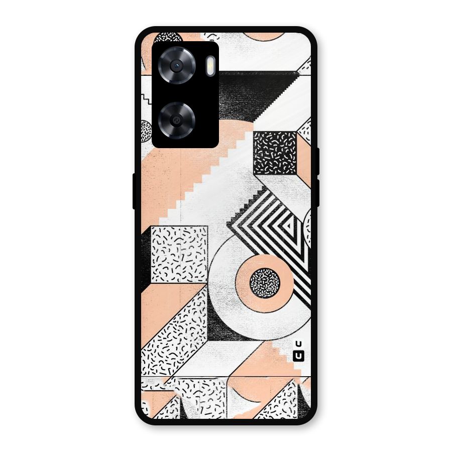 Orange Zig Zag Metal Back Case for Oppo A77s