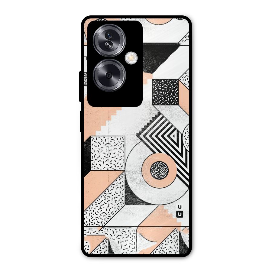 Orange Zig Zag Metal Back Case for Oppo A79 5G