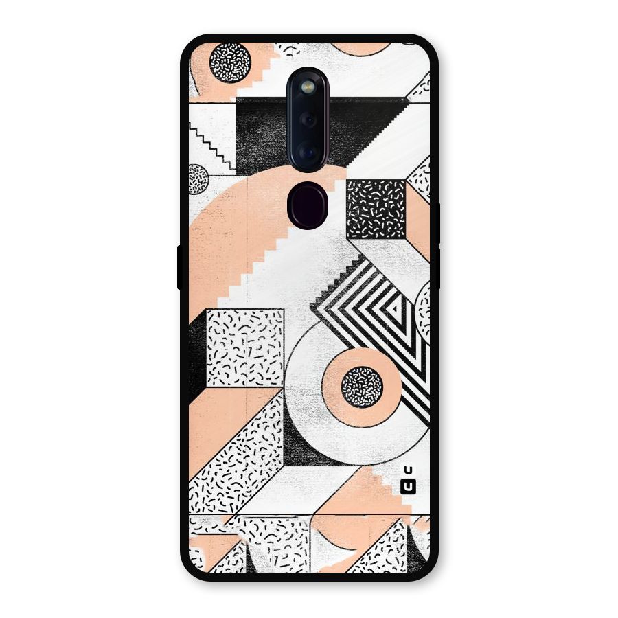 Orange Zig Zag Metal Back Case for Oppo F11 Pro
