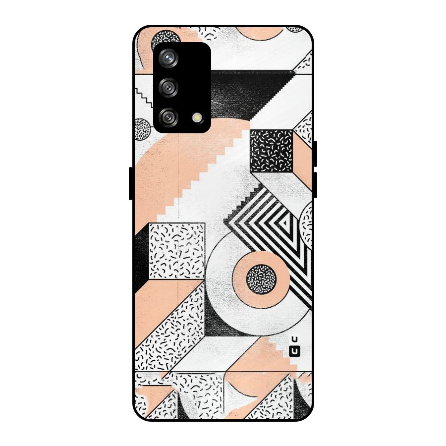 Orange Zig Zag Metal Back Case for Oppo F19