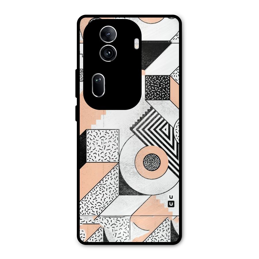 Orange Zig Zag Metal Back Case for Oppo Reno11 Pro 5G