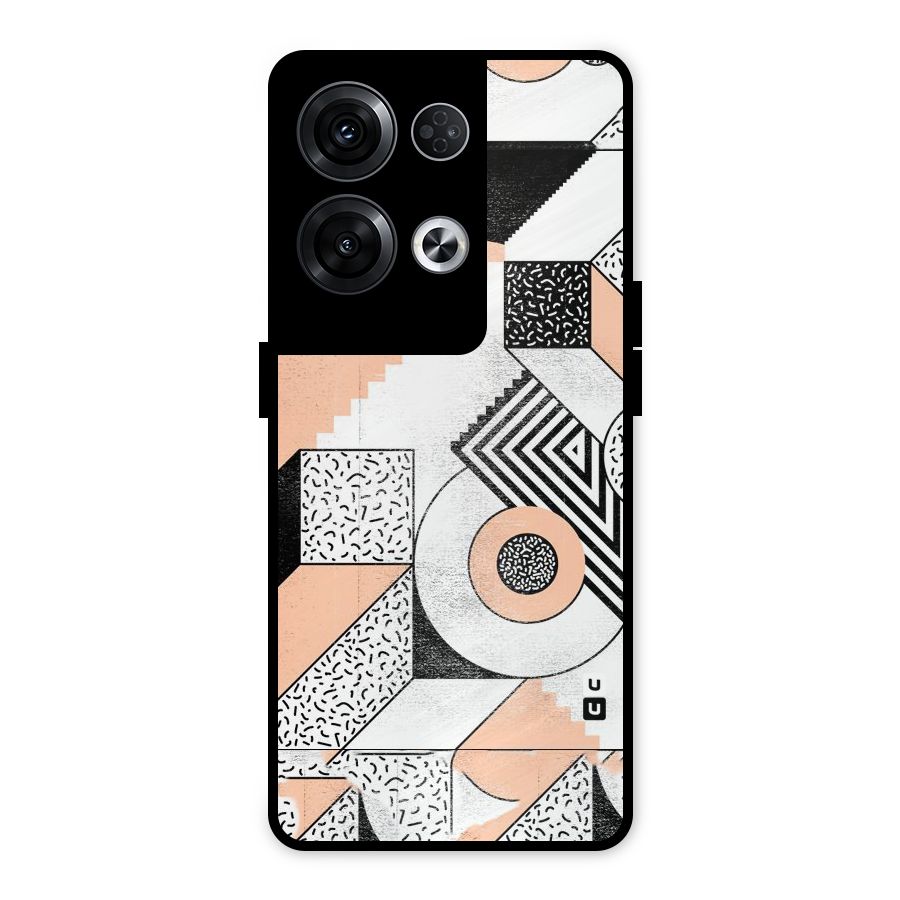 Orange Zig Zag Metal Back Case for Oppo Reno8 Pro 5G