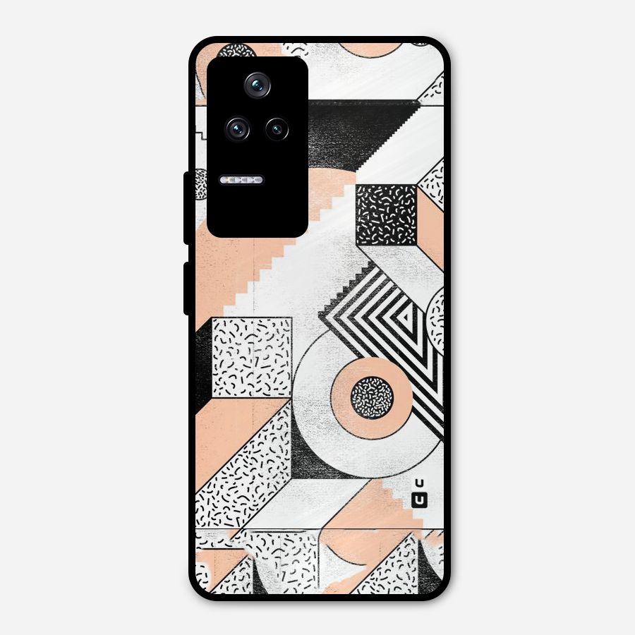 Orange Zig Zag Metal Back Case for Poco F4 5G