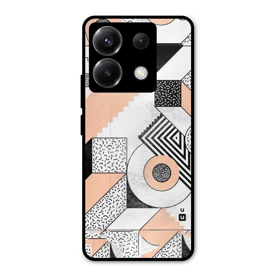 Orange Zig Zag Metal Back Case for Poco X6