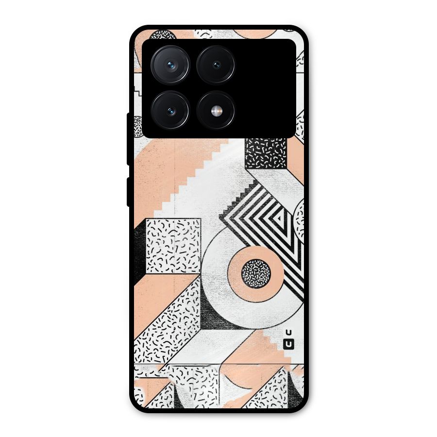 Orange Zig Zag Metal Back Case for Poco X6 Pro