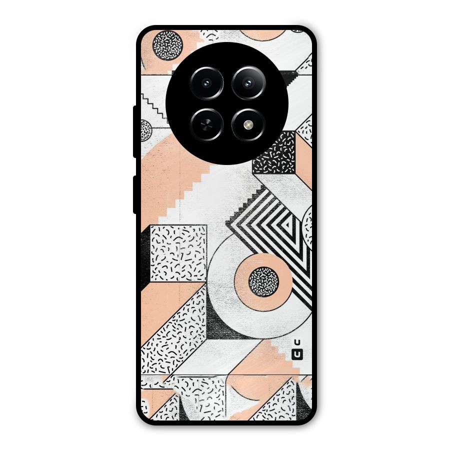 Orange Zig Zag Metal Back Case for Realme 12 5G