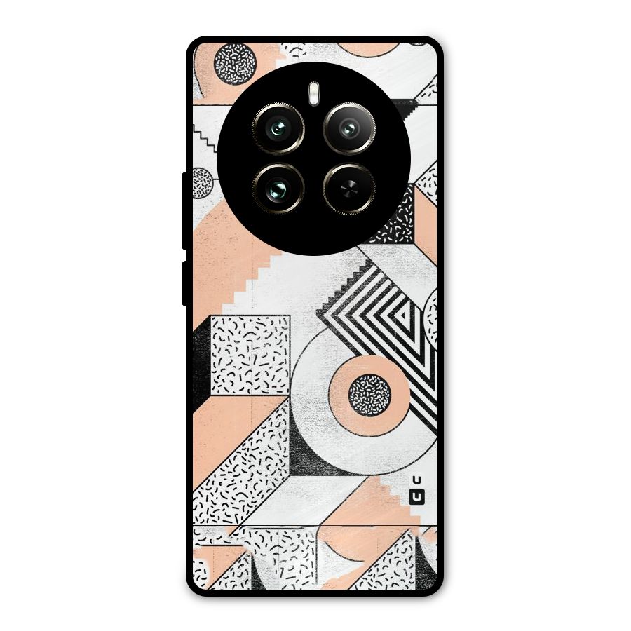 Orange Zig Zag Metal Back Case for Realme 12 Pro