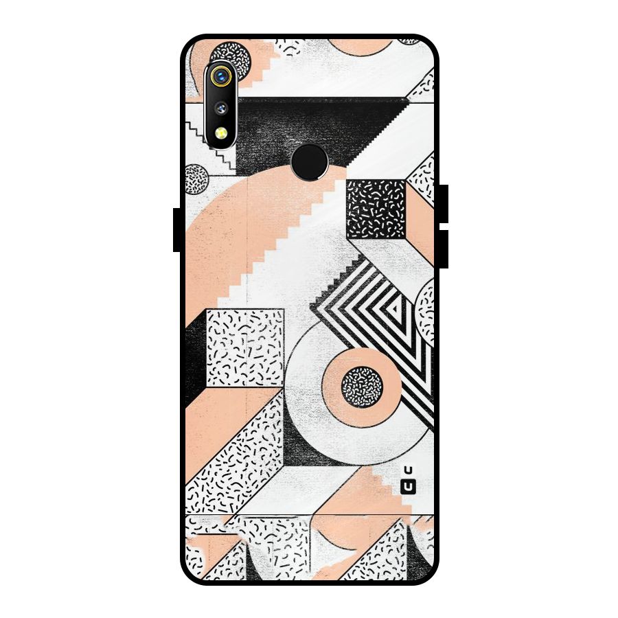 Orange Zig Zag Metal Back Case for Realme 3i