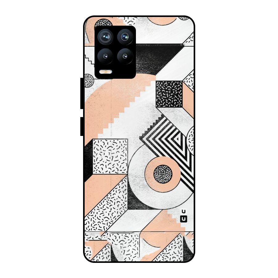 Orange Zig Zag Metal Back Case for Realme 8 Pro