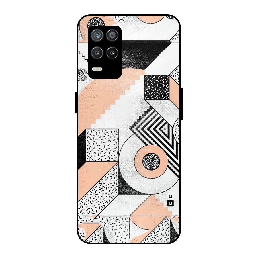 Orange Zig Zag Metal Back Case for Realme 8s 5G