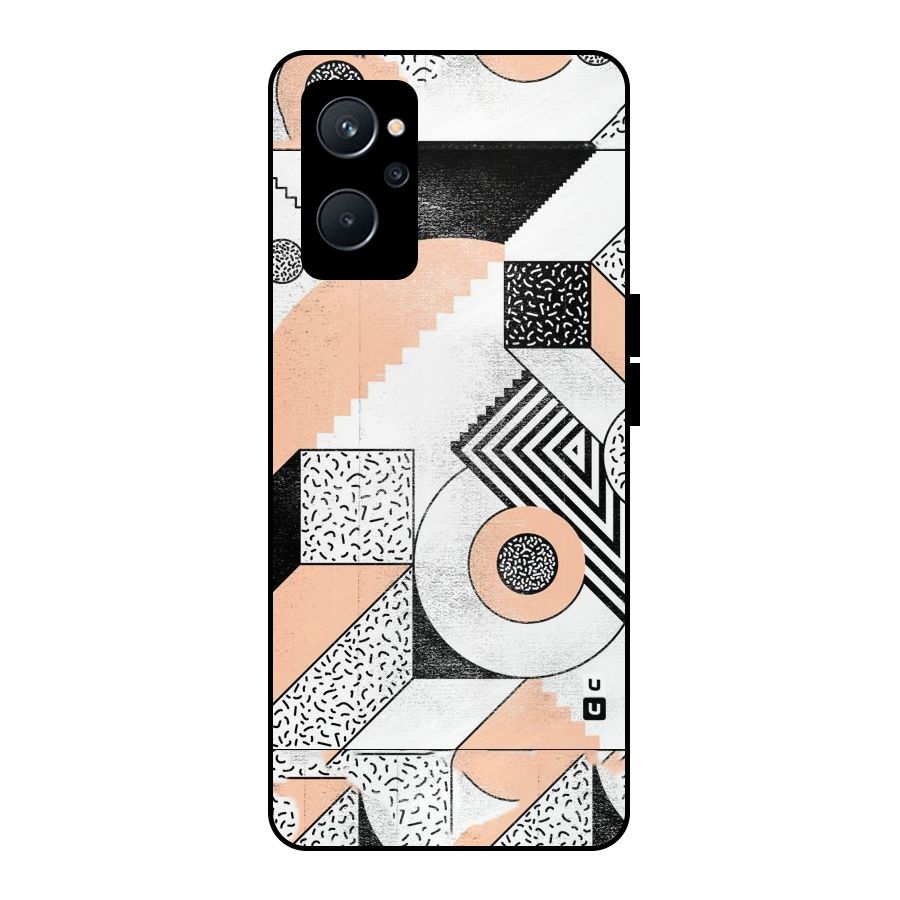 Orange Zig Zag Metal Back Case for Realme 9i 5G