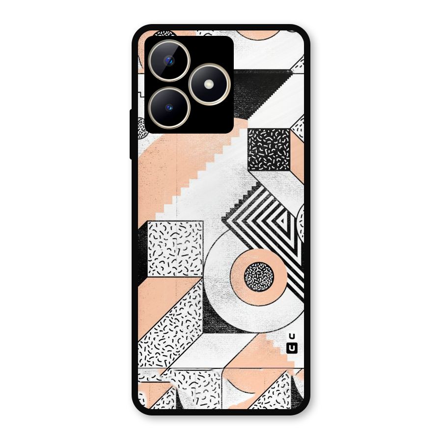 Orange Zig Zag Metal Back Case for Realme C53