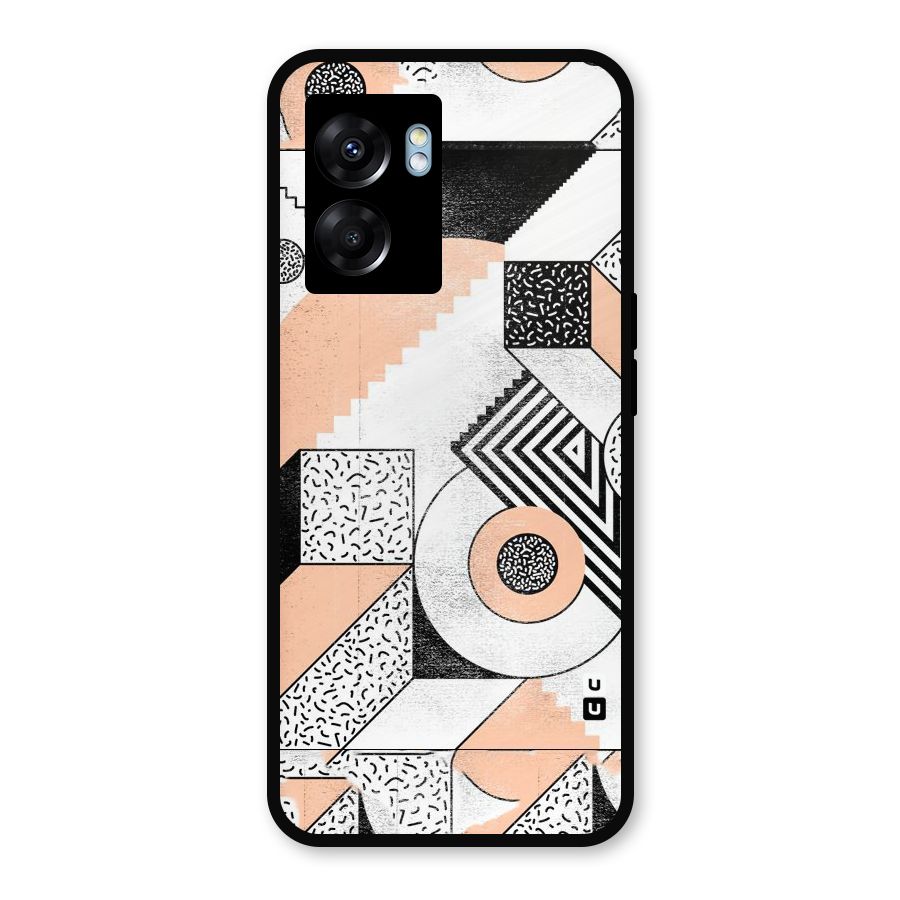 Orange Zig Zag Metal Back Case for Realme Narzo 50 5G