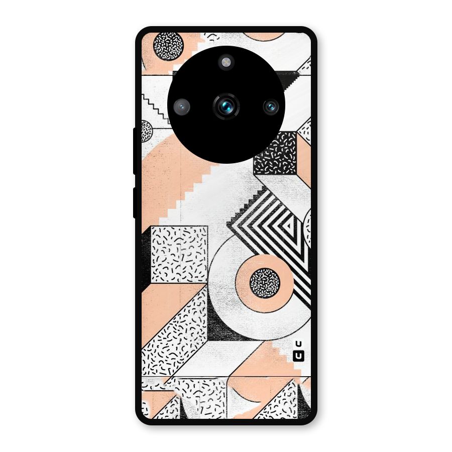 Orange Zig Zag Metal Back Case for Realme Narzo 60 Pro