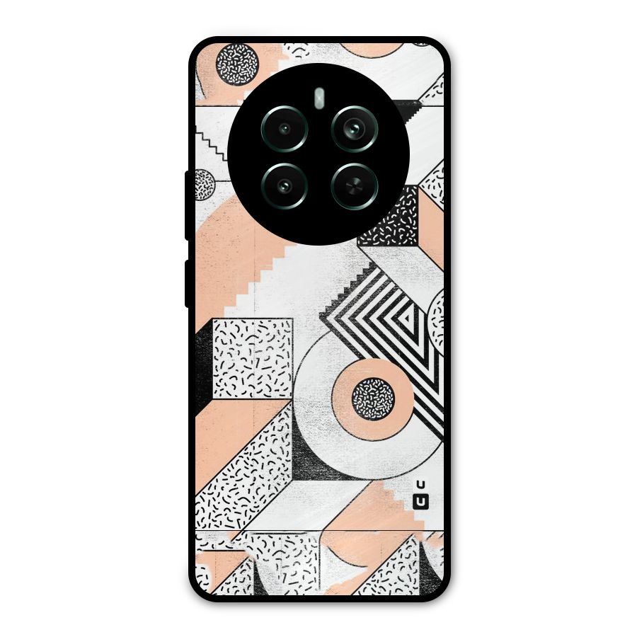 Orange Zig Zag Metal Back Case for Realme Narzo 70 Pro