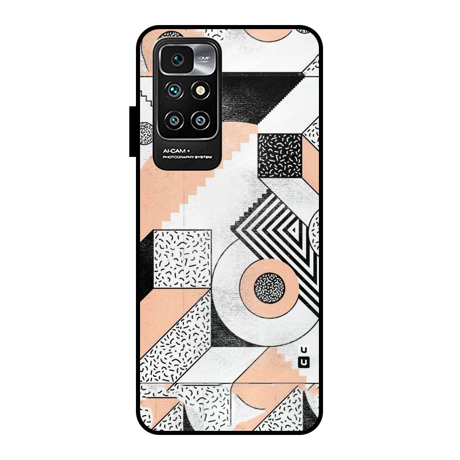 Orange Zig Zag Metal Back Case for Redmi 10 Prime