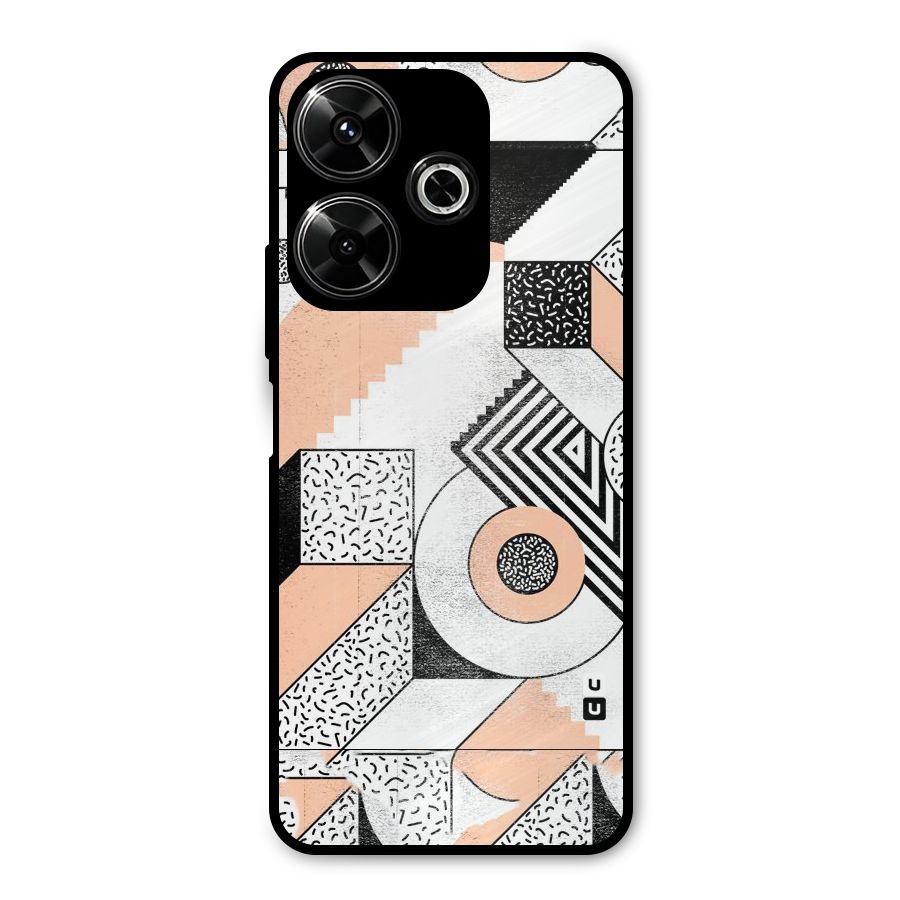 Orange Zig Zag Metal Back Case for Redmi 13 5G