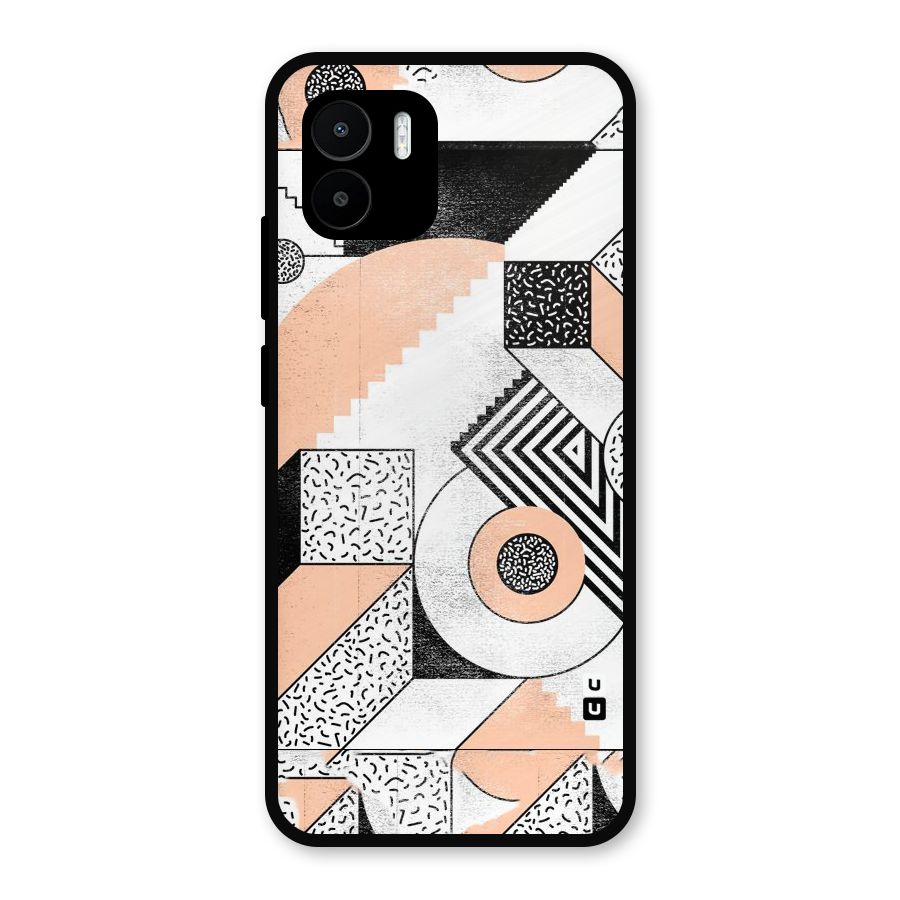 Orange Zig Zag Metal Back Case for Redmi A2