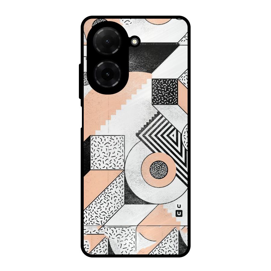 Orange Zig Zag Metal Back Case for Redmi A5 4G