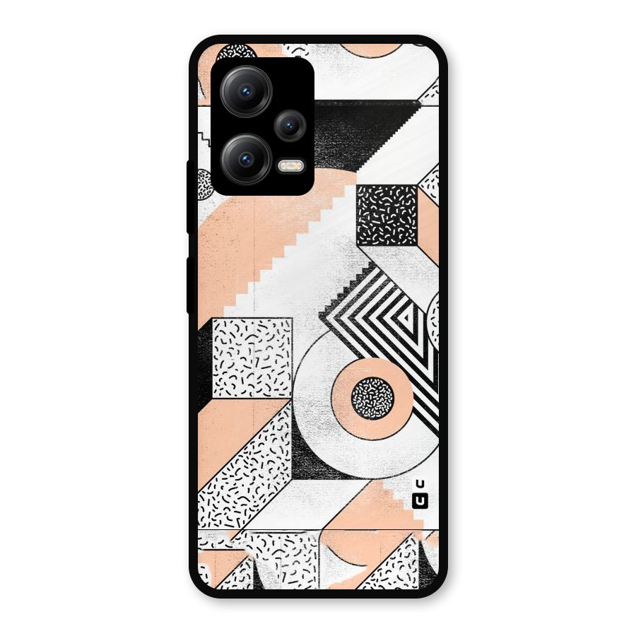 Orange Zig Zag Metal Back Case for Redmi Note 12 5G