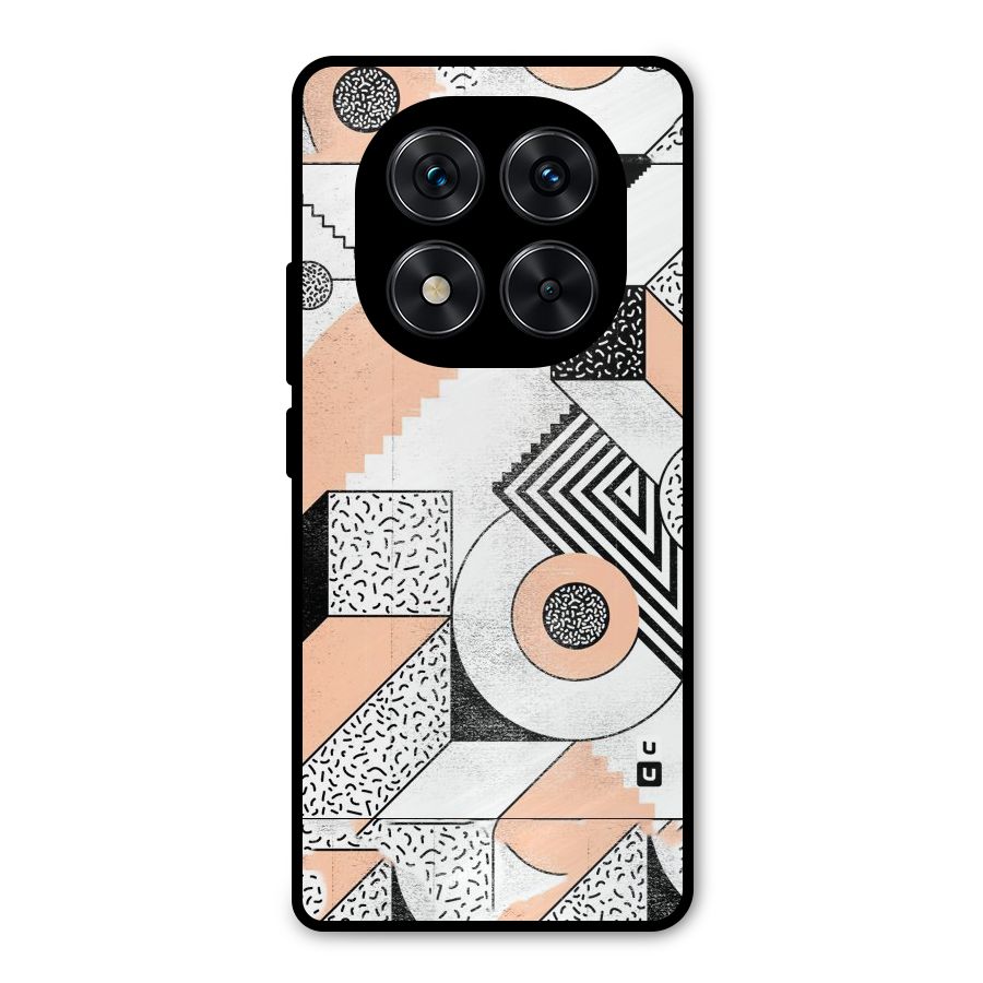 Orange Zig Zag Metal Back Case for Redmi Note 14 Pro 5G