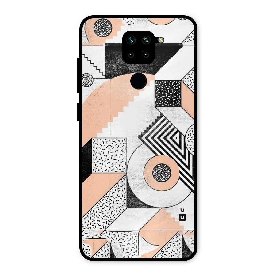 Orange Zig Zag Metal Back Case for Redmi Note 9