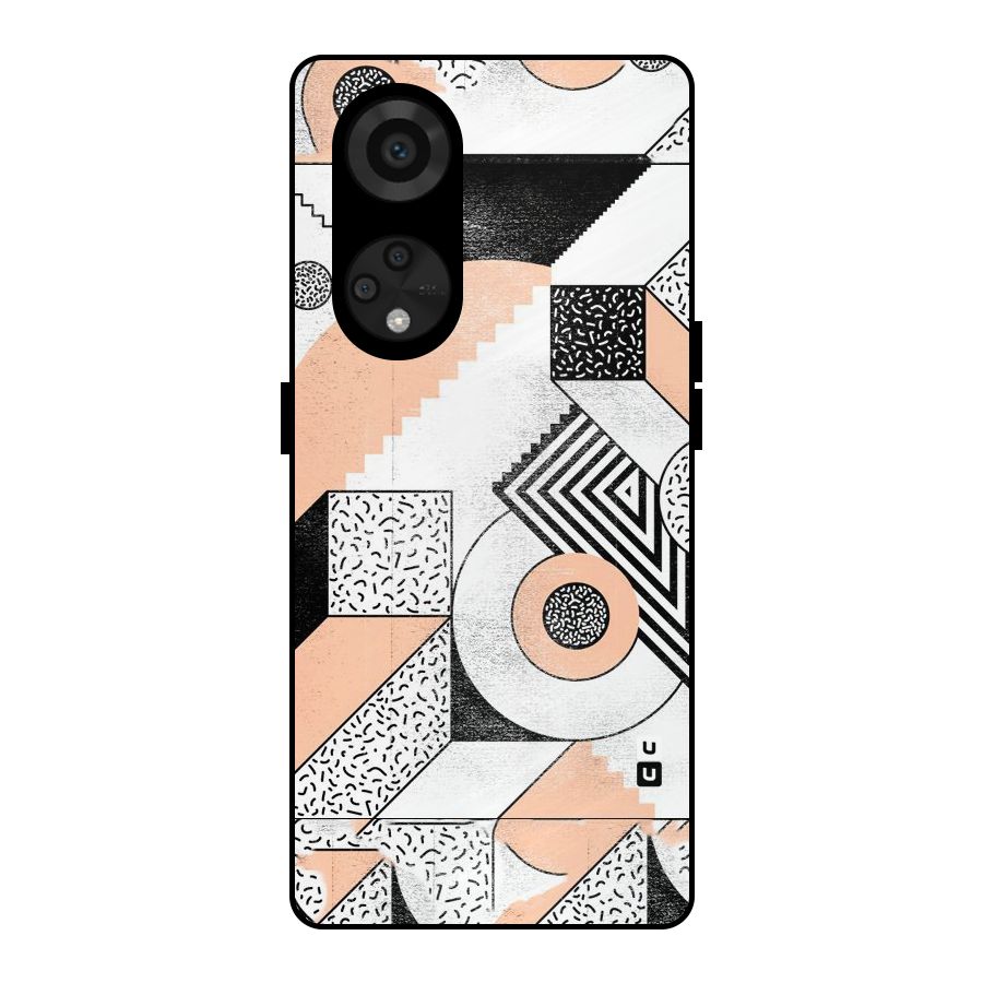 Orange Zig Zag Metal Back Case for Reno8 T 5G