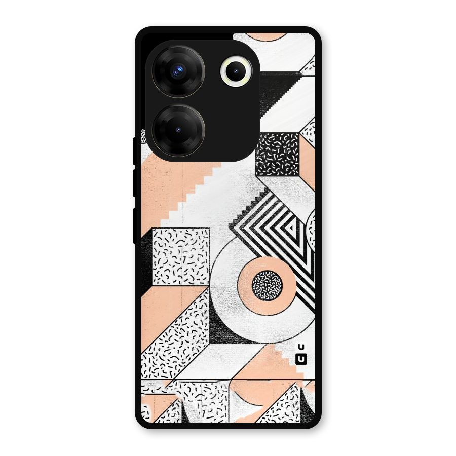 Orange Zig Zag Metal Back Case for Tecno Camon 20 Pro