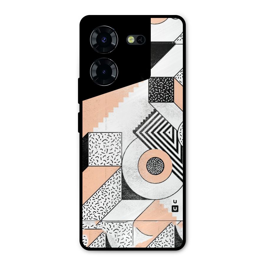 Orange Zig Zag Metal Back Case for Tecno Pova 5 Pro 5G