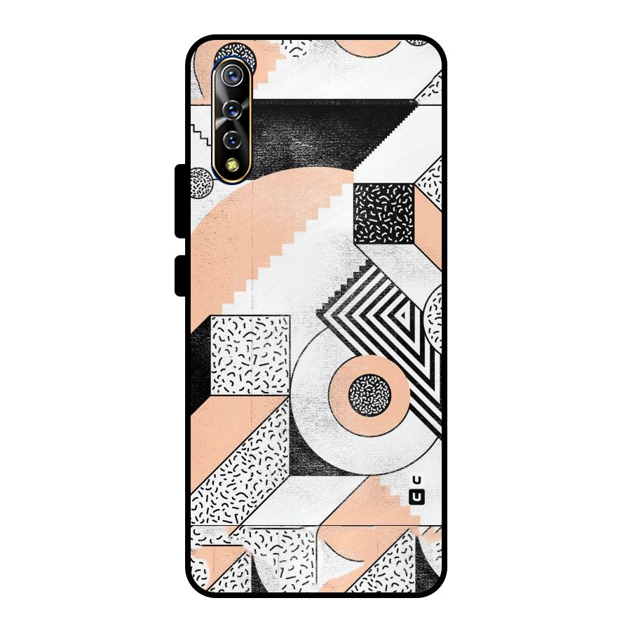 Orange Zig Zag Metal Back Case for Vivo S1