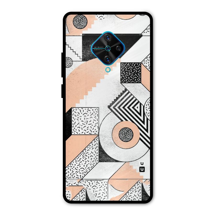 Orange Zig Zag Metal Back Case for Vivo S1 Pro