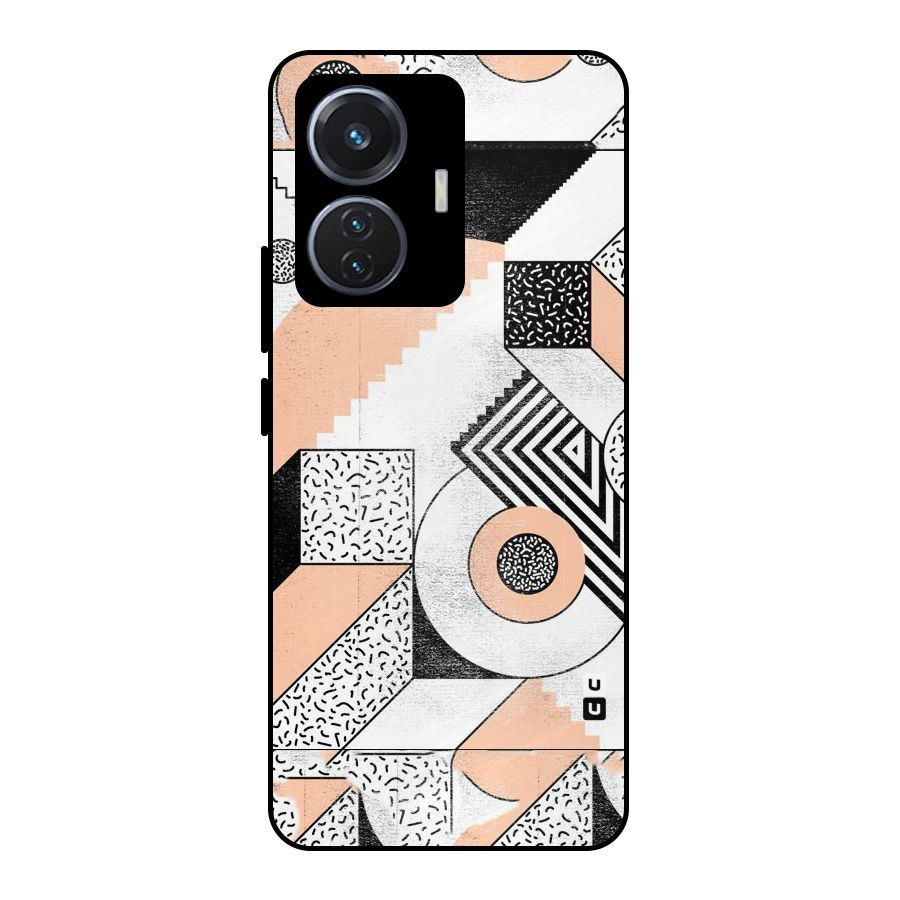 Orange Zig Zag Metal Back Case for Vivo T1 44W