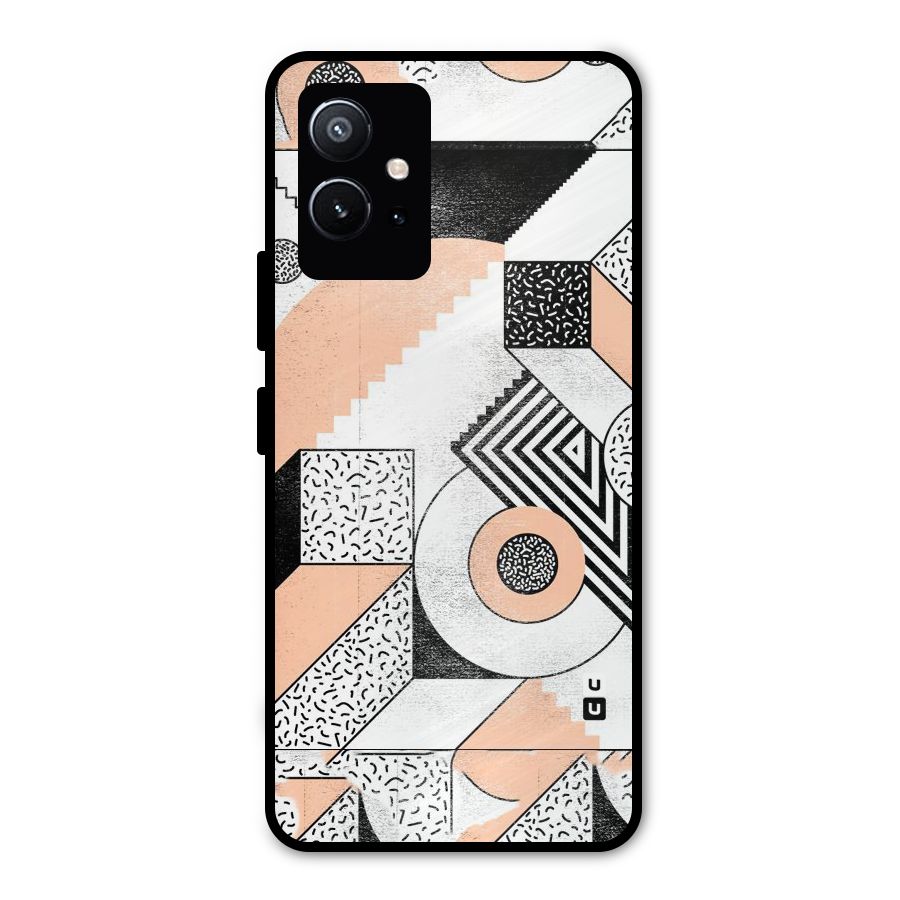Orange Zig Zag Metal Back Case for Vivo T1 5G